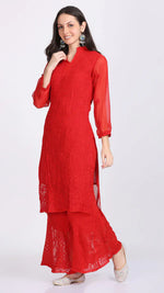 Load image into Gallery viewer, MULTI COLOR GEORGETTE KURTI WITH STOLE
