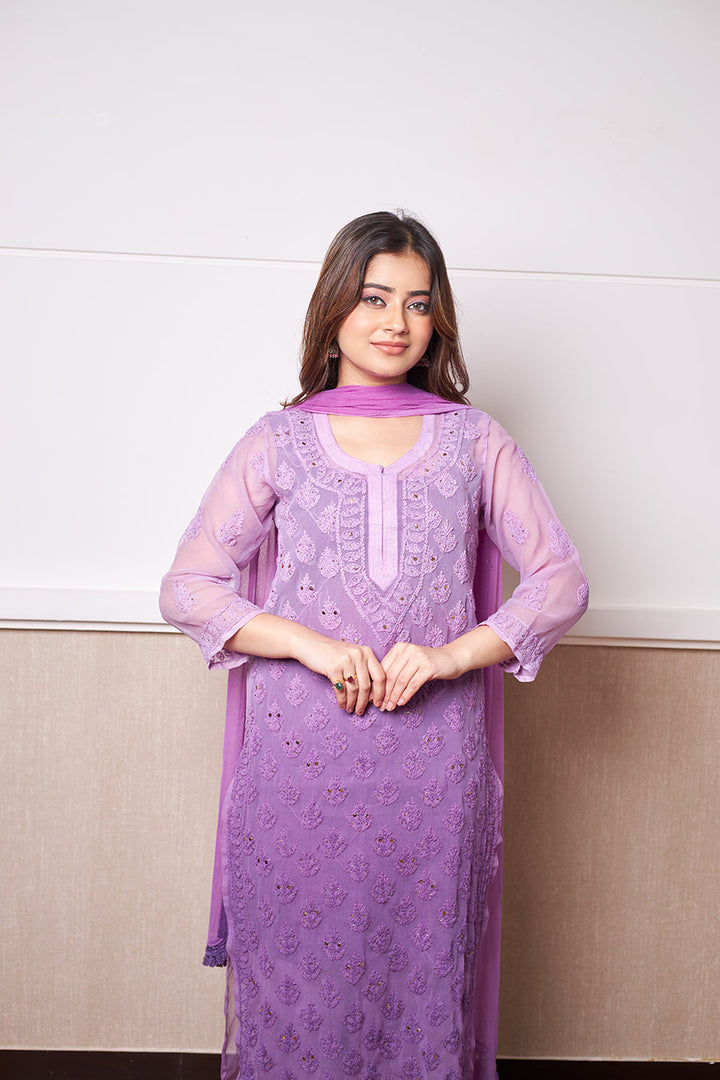 Afreen Buti Jaal Georgeete mirror Chikankari Full Suite with dupatta always best seller