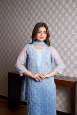 Load image into Gallery viewer, Afreen Buti Jaal Georgeete mirror Chikankari Full Suite with dupatta always best seller
