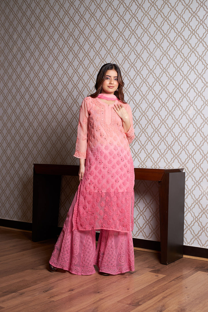 Afreen Buti Jaal Georgeete mirror Chikankari Full Suite with dupatta always best seller