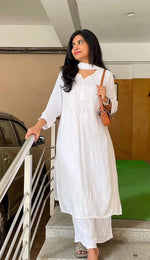 Load image into Gallery viewer, Most Comfortabe Rayon Ombrae Hand Embroidered Full Suit
