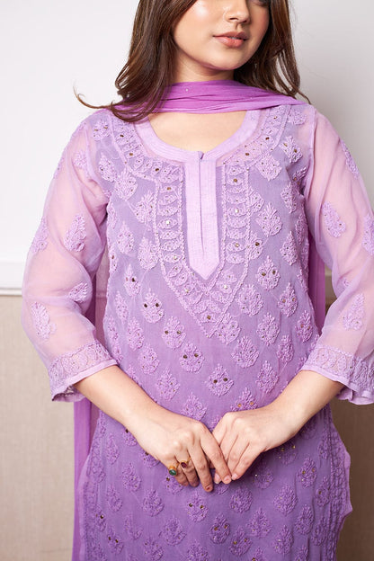 Omrae Buti Jaal Georgeete Chikankari Full Suit