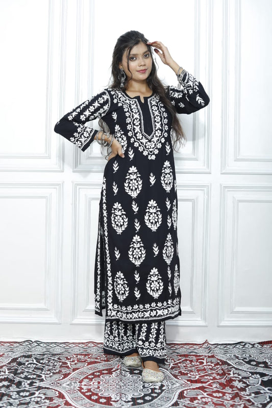 Chikankari Luxe PREMIUM HEAVY SOFT MODAL KURTI SET