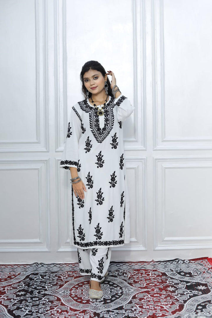 Premium Chikankari Kurta On Soft Modal Fabric