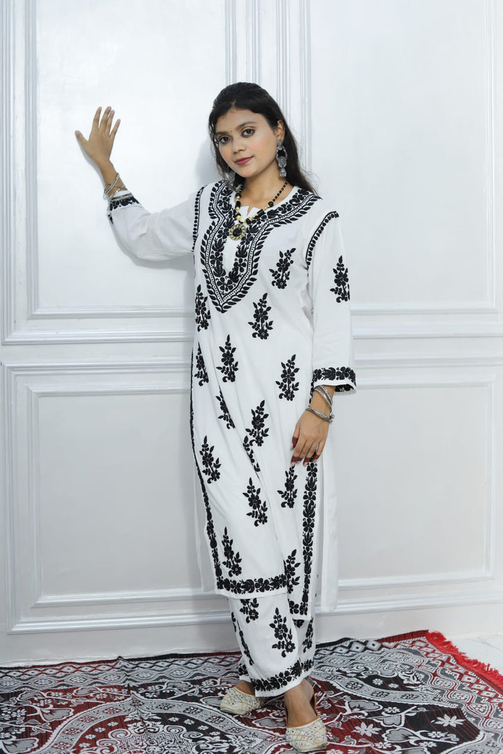 Premium Chikankari Kurta On Soft Modal Fabric