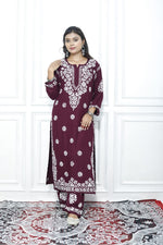 Load image into Gallery viewer, CHIKANKARI BLACK HEAVY EMBROIDERED SET
