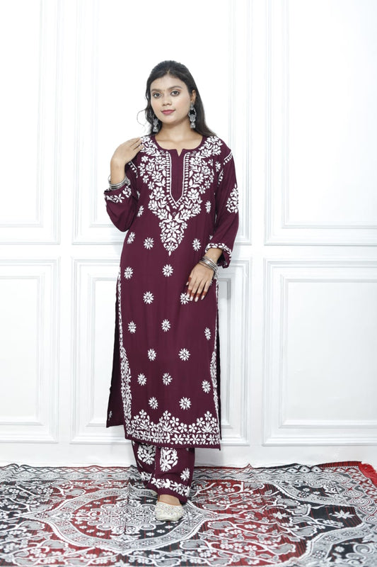 CHIKANKARI BLACK HEAVY EMBROIDERED SET