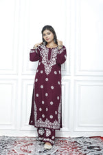 Load image into Gallery viewer, CHIKANKARI BLACK HEAVY EMBROIDERED SET
