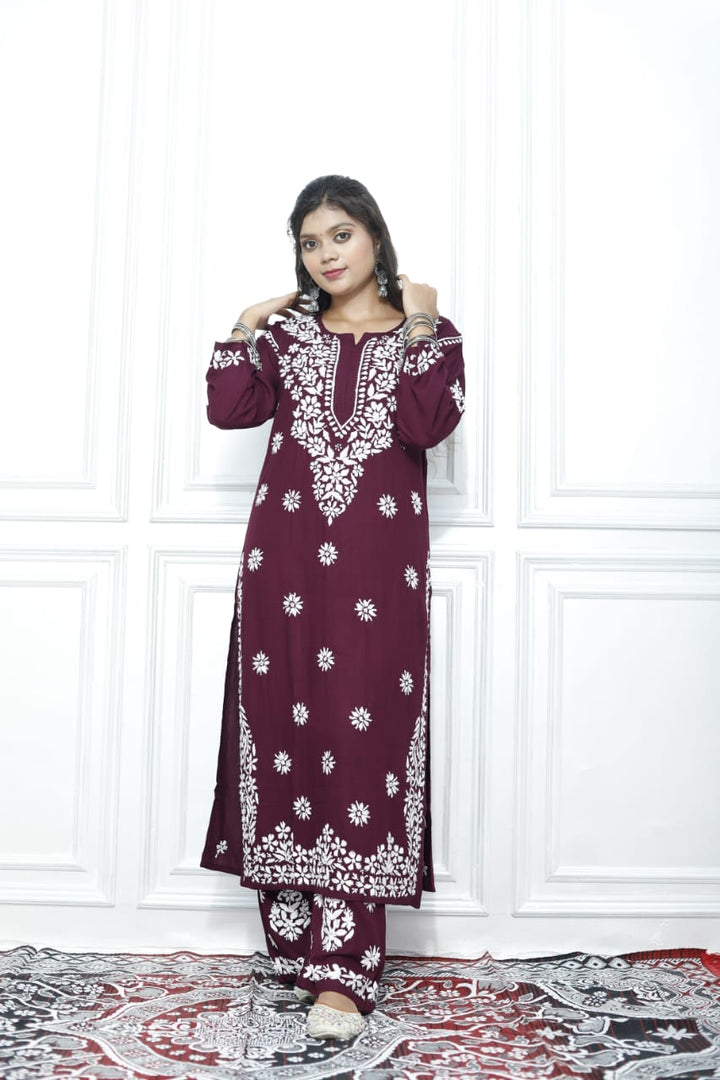 CHIKANKARI BLACK HEAVY EMBROIDERED SET