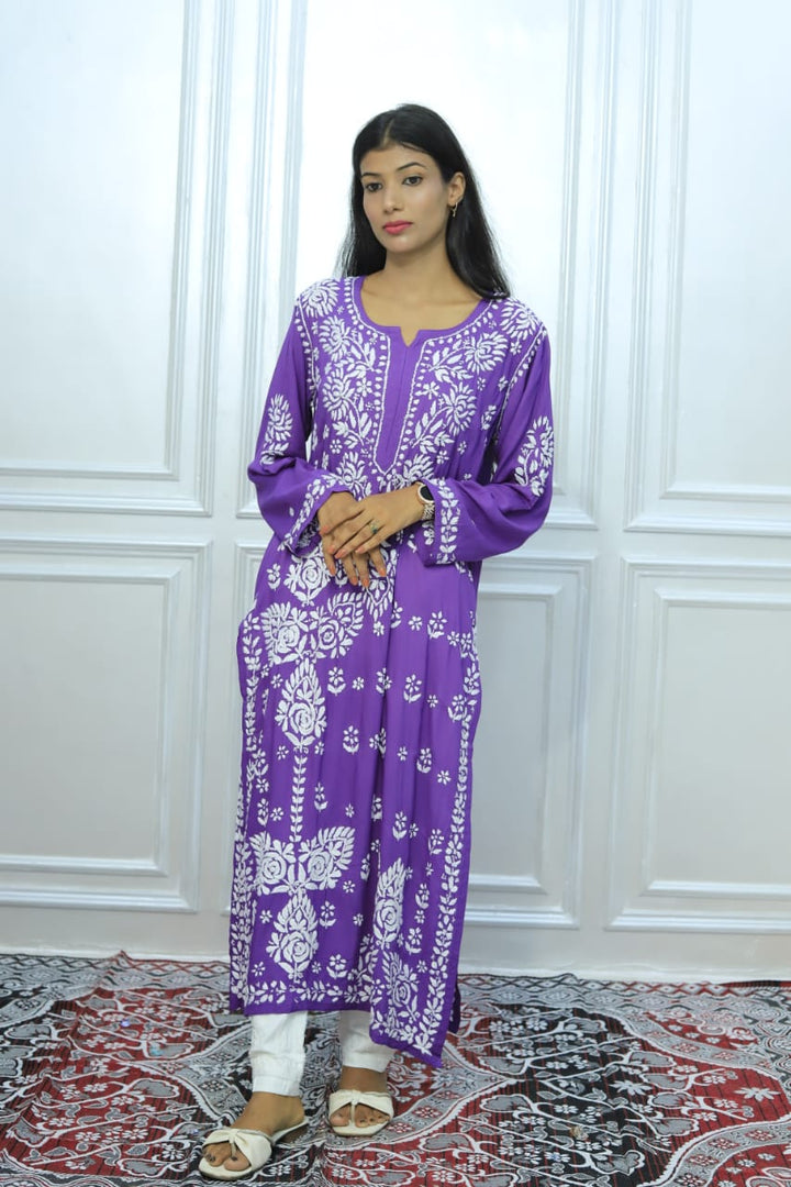 Authentic Chikankari Handcrafted modal Kurti