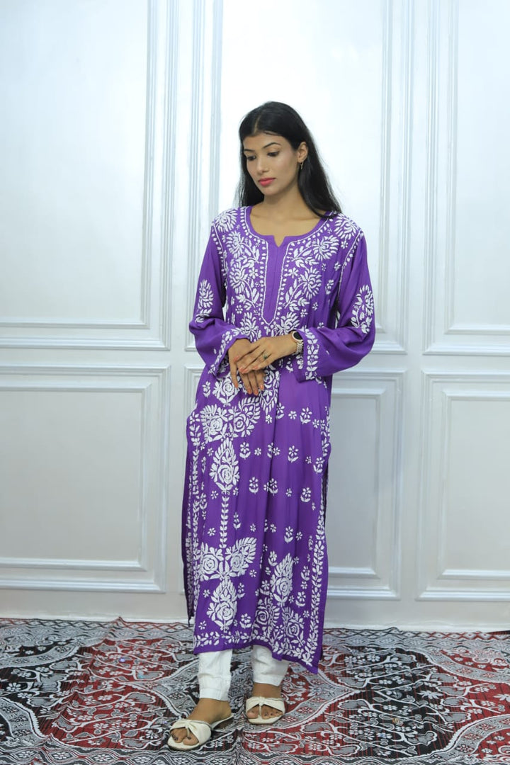 Authentic Chikankari Handcrafted modal Kurti