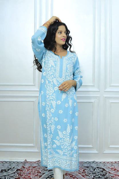 Authentic Chikankari Handcrafted modal Kurti