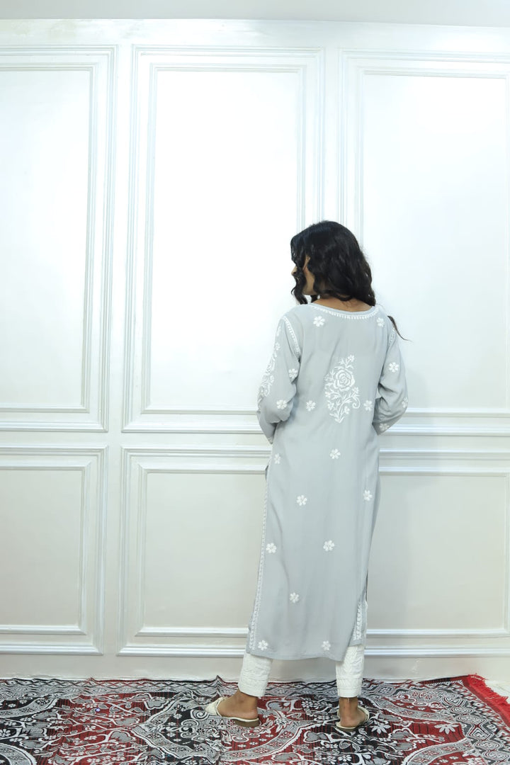 Authentic Chikankari Handcrafted modal Kurti
