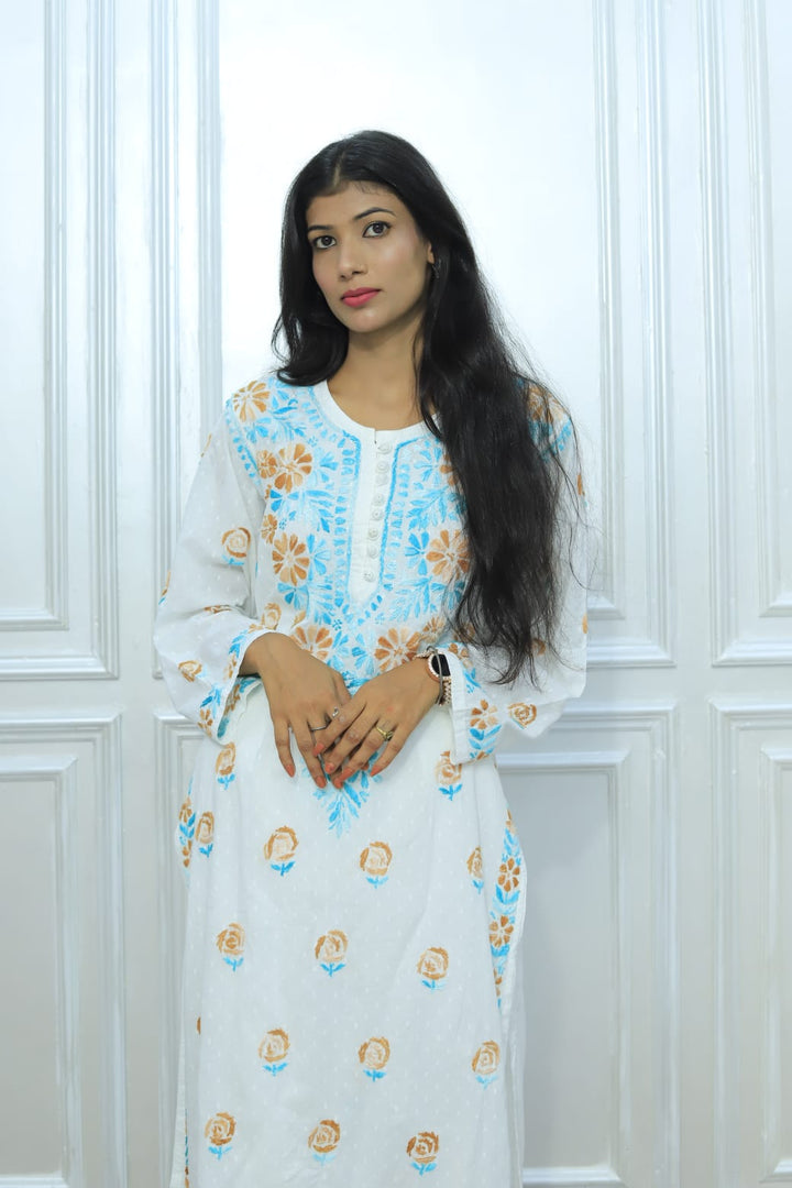 Effortless Chikankari multi colour Kurti