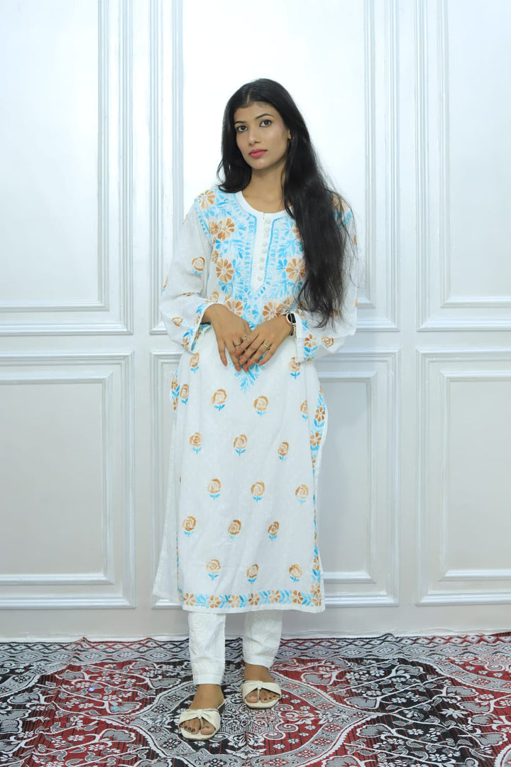 Effortless Chikankari multi colour Kurti