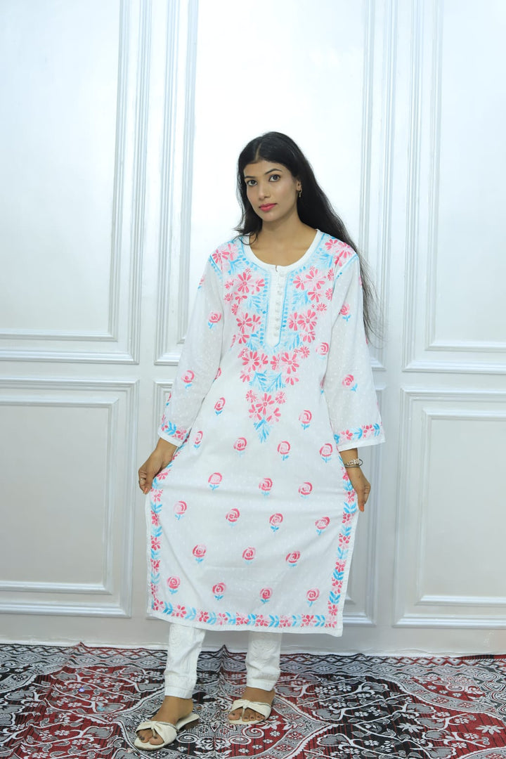 Effortless Chikankari multi colour Kurti
