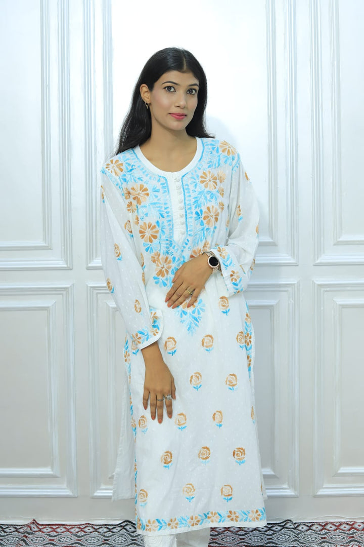 Effortless Chikankari multi colour Kurti