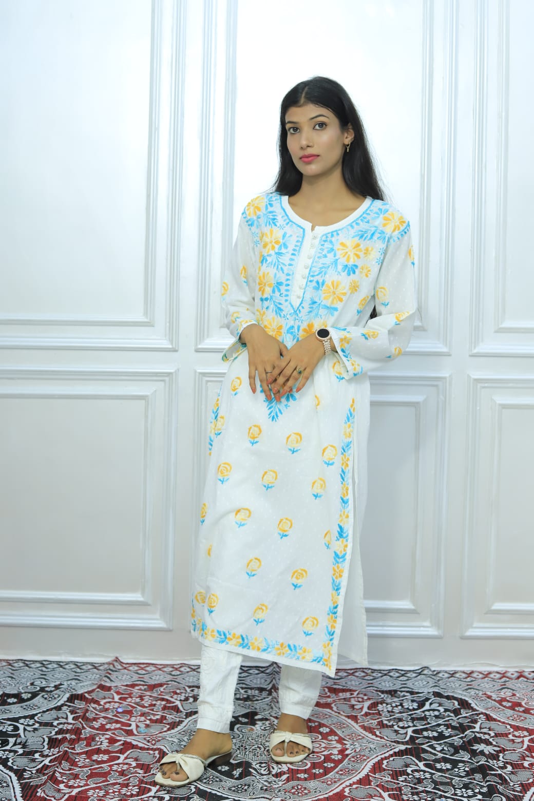Effortless Chikankari multi colour Kurti