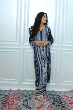 Load image into Gallery viewer, Chikankari lux Modal Kurti Palazzo Set with Heavy Embroidery Chikankari Modal Kurti Palazzo Set with Heavy Embroidery
