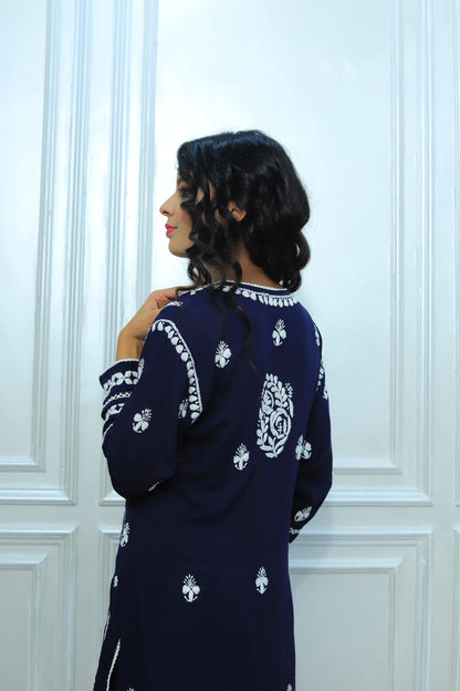 Chikankari lux Modal Kurti Palazzo Set with Heavy Embroidery Chikankari Modal Kurti Palazzo Set with Heavy Embroidery