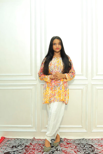 Mul Cotton Short Chikankari Kurti