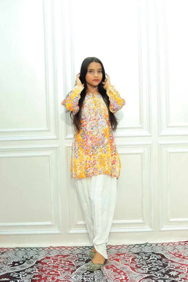 Mul Cotton Short Chikankari Kurti