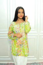 Load image into Gallery viewer, Mul Cotton Short Chikankari Kurti
