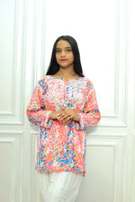 Load image into Gallery viewer, Mul Cotton Short Chikankari Kurti
