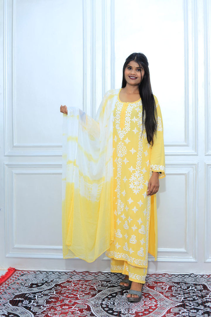 luxx Chikankari Modal Kurti Set