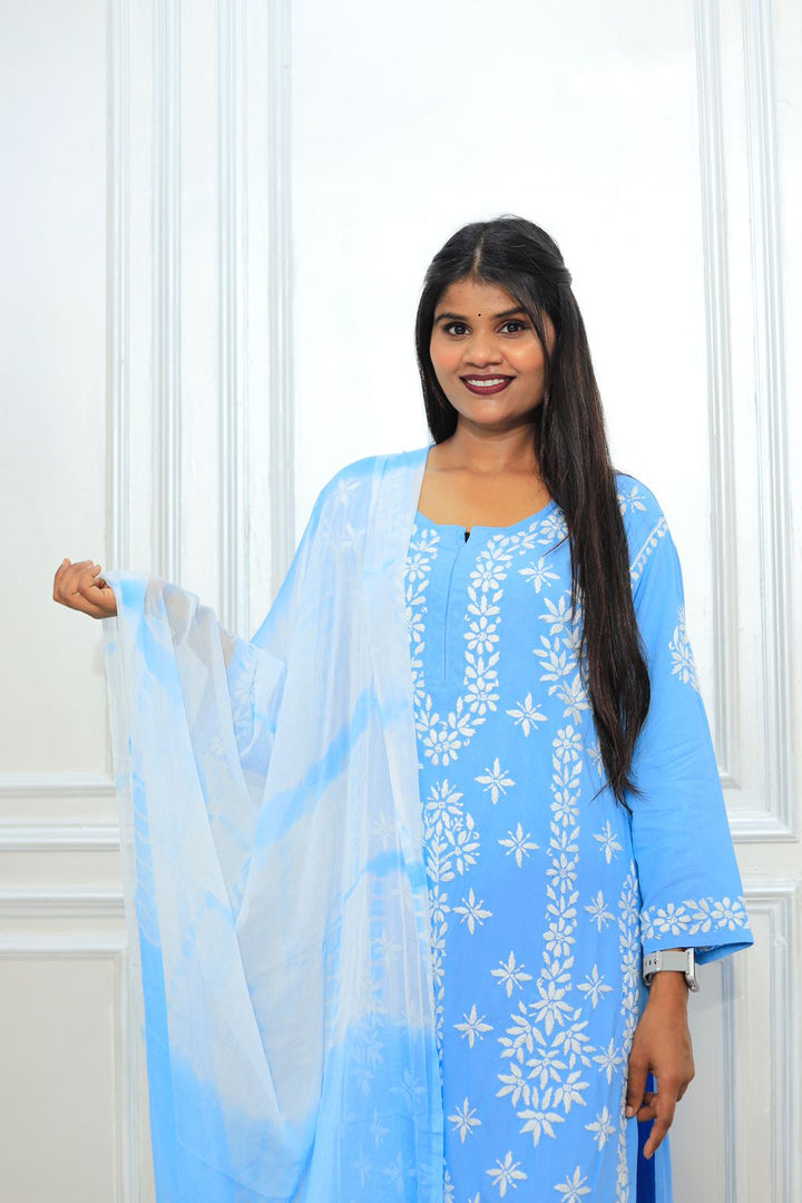 luxx Chikankari Modal Kurti Set