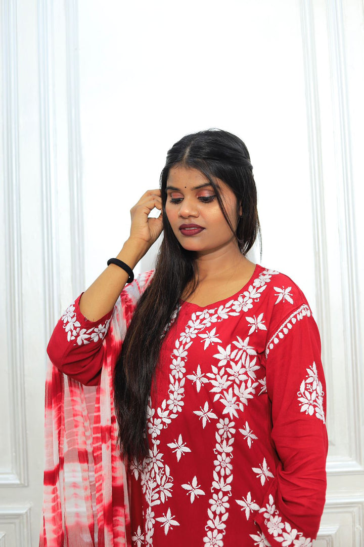 luxx Chikankari Modal Kurti Set