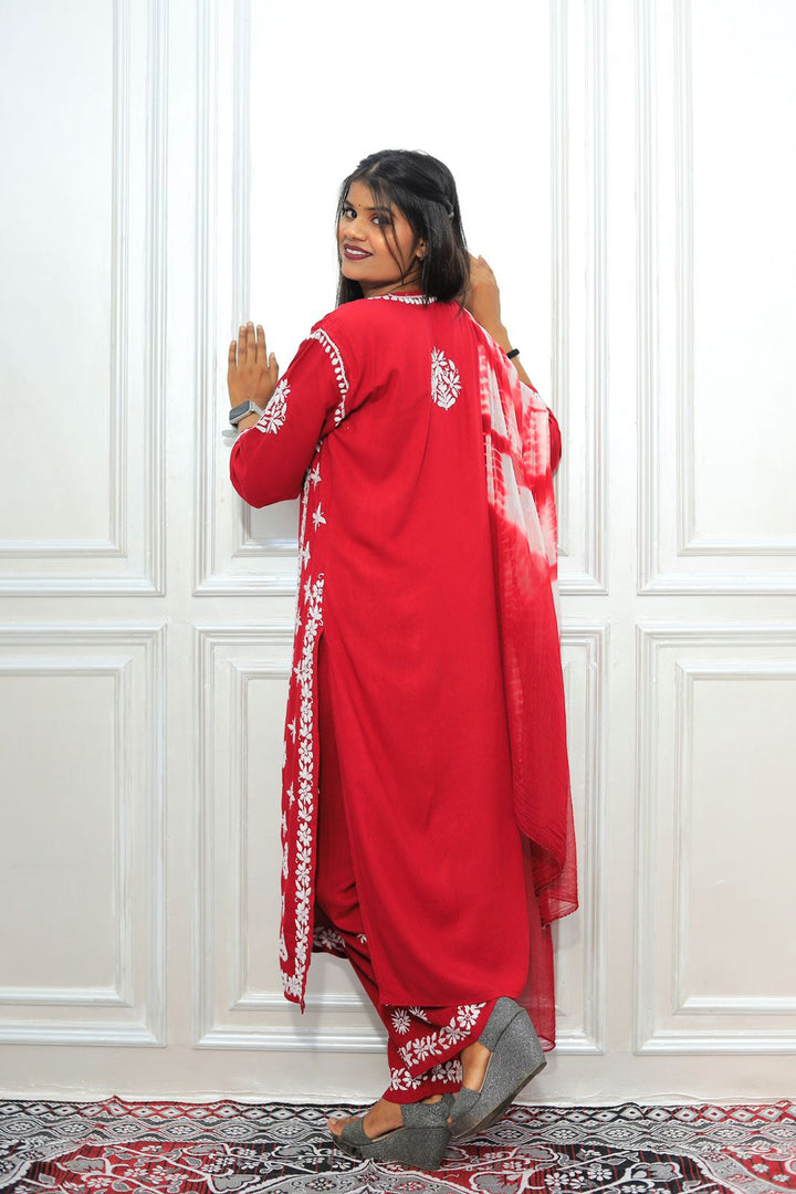 luxx Chikankari Modal Kurti Set