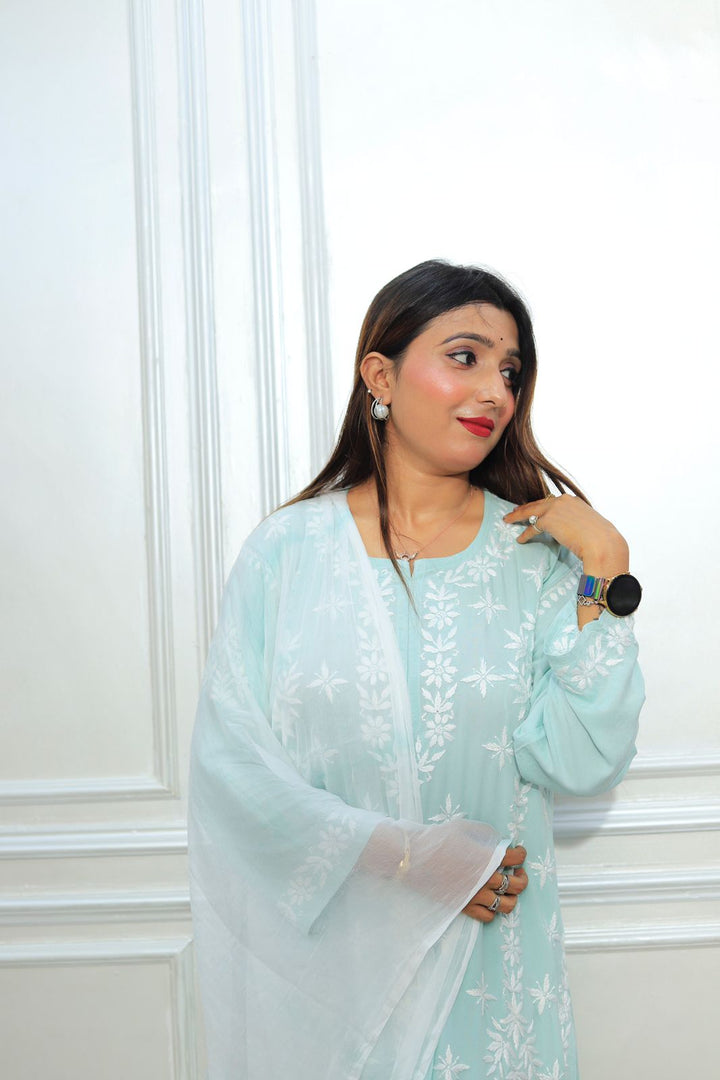 luxx Chikankari Modal Kurti Set