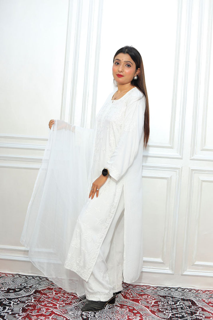 luxx Chikankari Modal Kurti Set