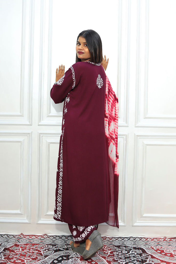 luxx Chikankari Modal Kurti Set