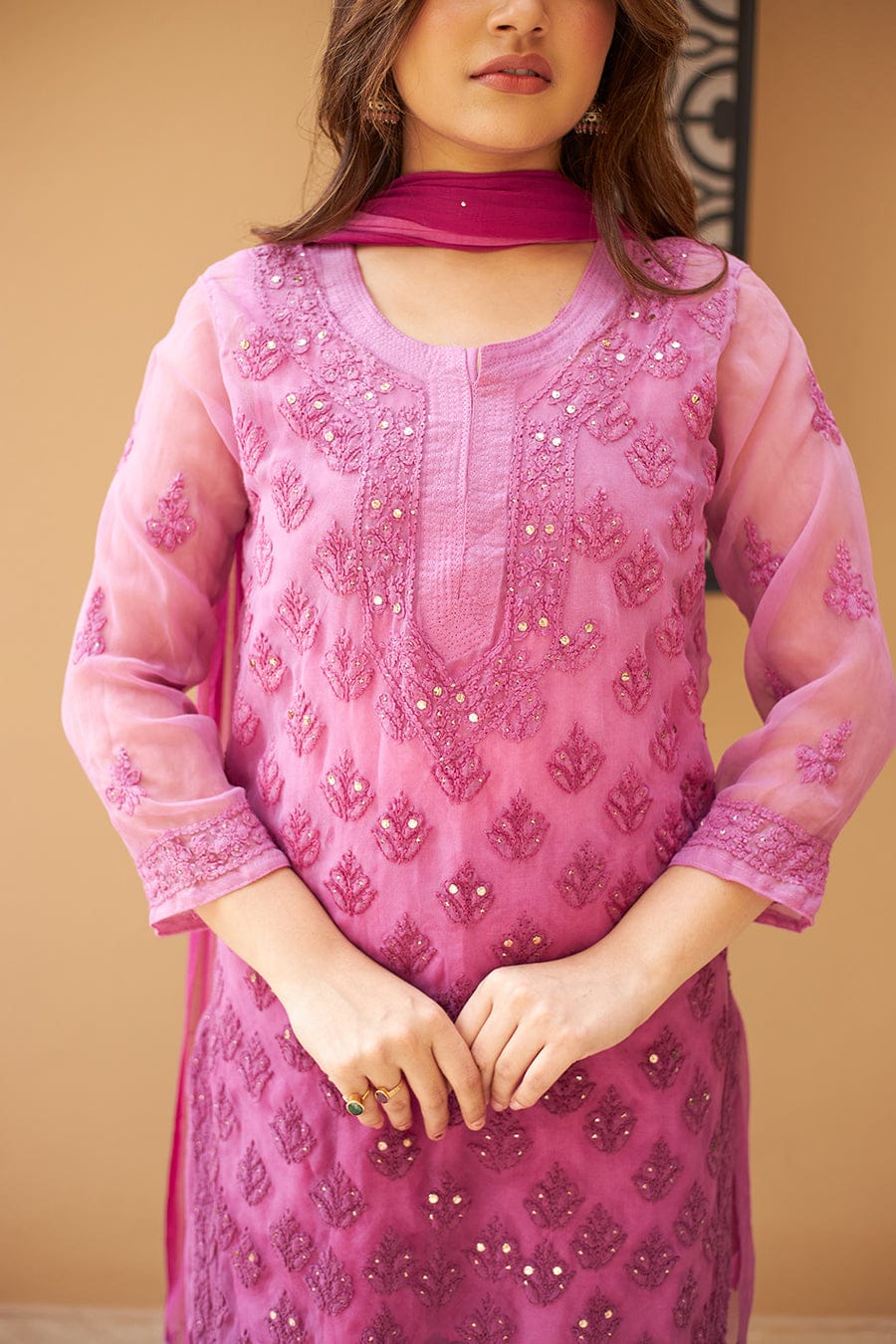 Omrae Buti Jaal Georgeete Chikankari Full Suit (Copy)
