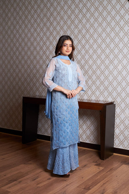 Omrae Buti Jaal Georgeete Chikankari Full Suit (Copy)