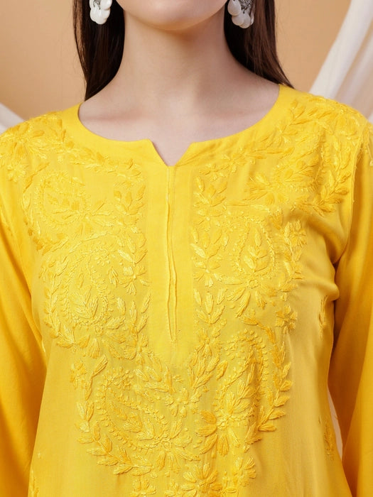 Most Comfortabe Rayon Ombrae Hand Embroidered Full Suit