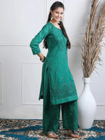 Load image into Gallery viewer, Dobby Cotton 3 piece Set Kurti, Dupatta &amp; Plazzo
