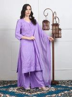 Load image into Gallery viewer, Dobby Cotton 3 piece Set Kurti, Dupatta &amp; Plazzo
