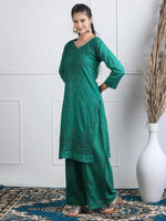 Load image into Gallery viewer, Dobby Cotton 3 piece Set Kurti, Dupatta &amp; Plazzo
