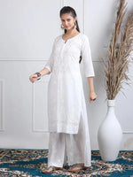 Load image into Gallery viewer, Dobby Cotton 3 piece Set Kurti, Dupatta &amp; Plazzo
