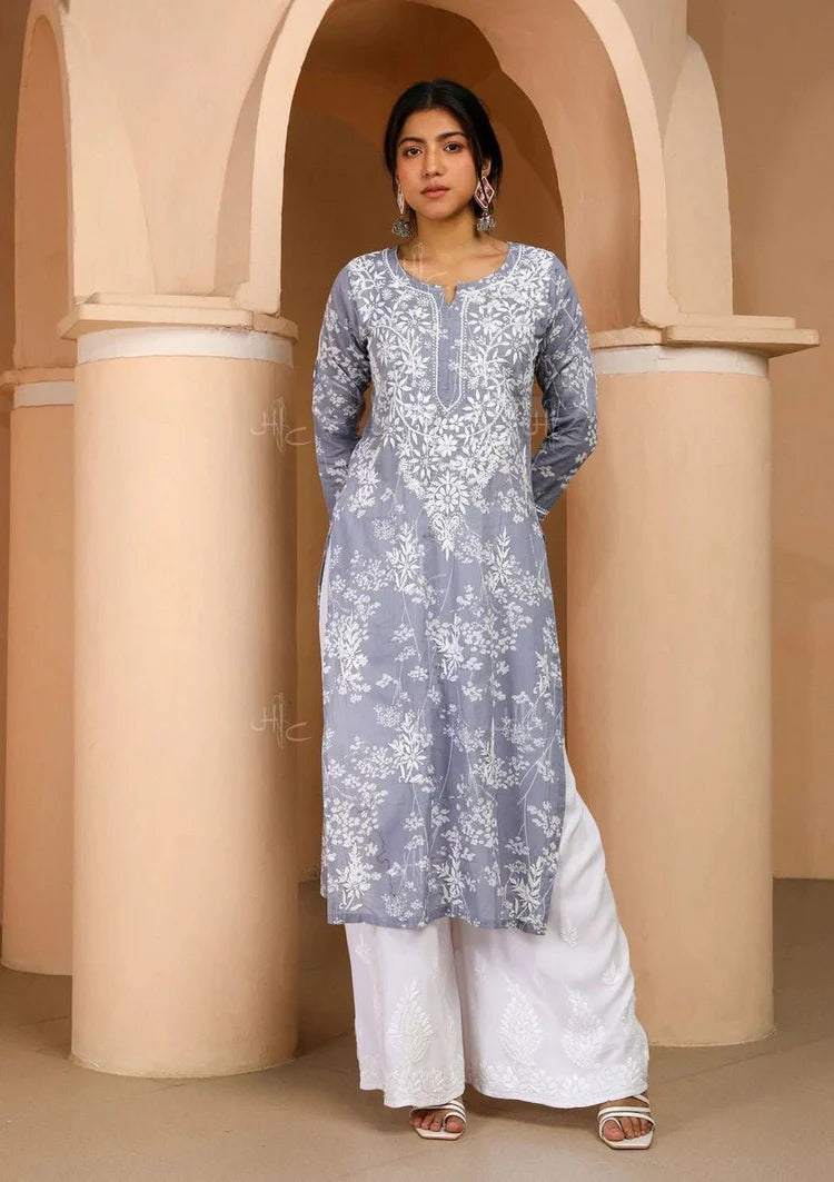 Zainab Soft & Comfy Mul leafy Contrast Kurtis
