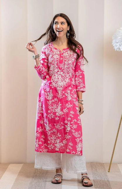 Zainab Soft & Comfy Mul leafy Contrast Kurtis
