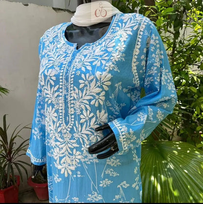 Zainab Soft & Comfy Mul leafy Contrast Kurtis