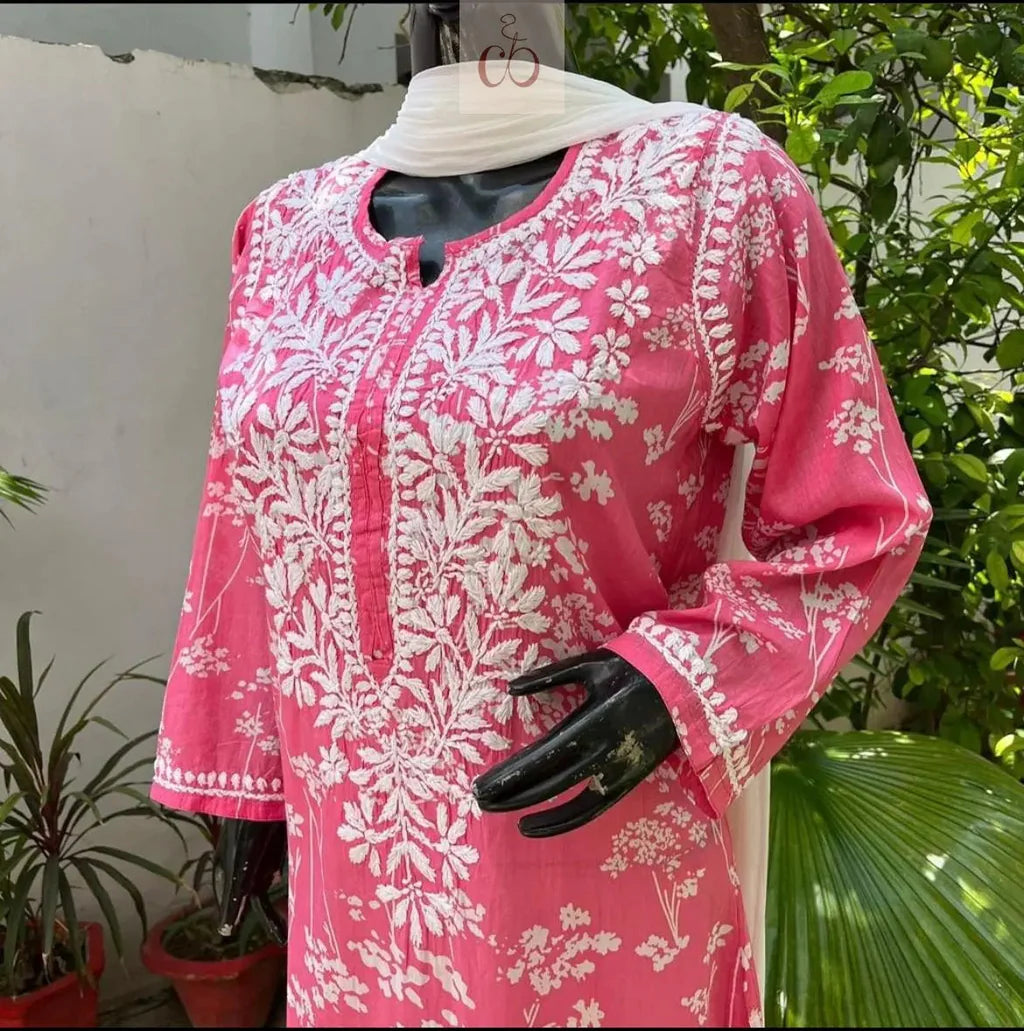 Zainab Soft & Comfy Mul leafy Contrast Kurtis