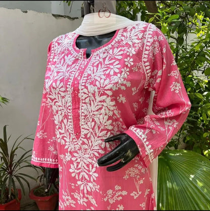 Zainab Soft & Comfy Mul leafy Contrast Kurtis