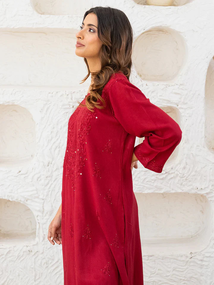 Versatile and Stylish Mukesh Embroidery in Rayon Kurti with Free Gift 💝 Inside