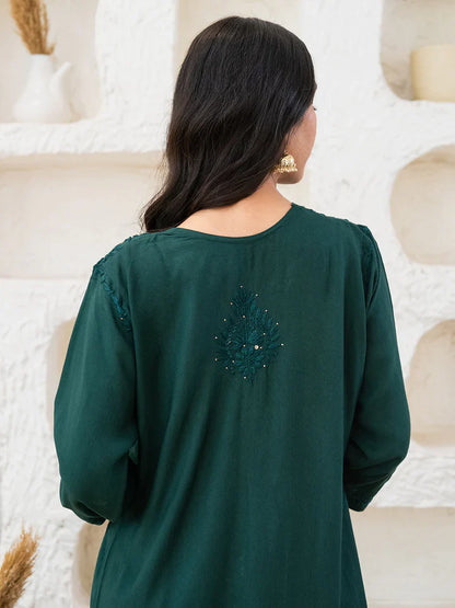 Versatile and Stylish Mukesh Embroidery in Rayon Kurti with Free Gift 💝 Inside