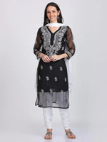 Load image into Gallery viewer, Mirror Gala Booti Kurti with inner
